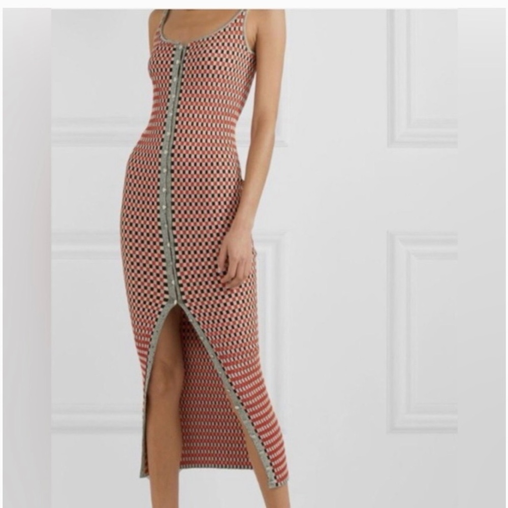 Paco Rabanne Checkered Knit Midi Dress (can be worn multiple ways) - Picture 2 of 7